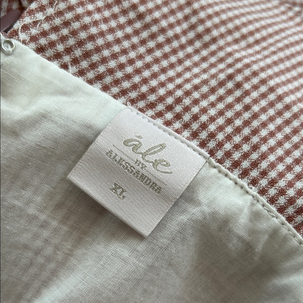 Ale for Anthropologie Gingham Ruffled Jumpsuit Romper size XL - Picture 8 of 9